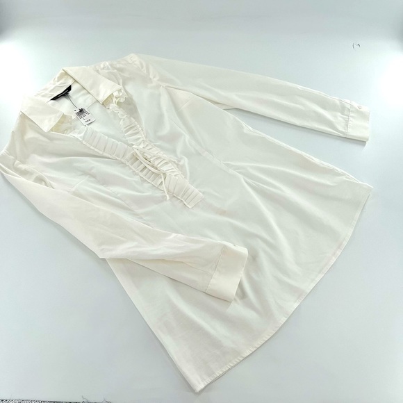 Fashionista White Long sleeves Blouse Size L Vintage made in USA - Picture 11 of 14